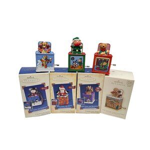 Vintage Lot Of 7 Hallmark "Pop Goes The" Ornaments 1-7 Series 2003 - 2009 Pooh T